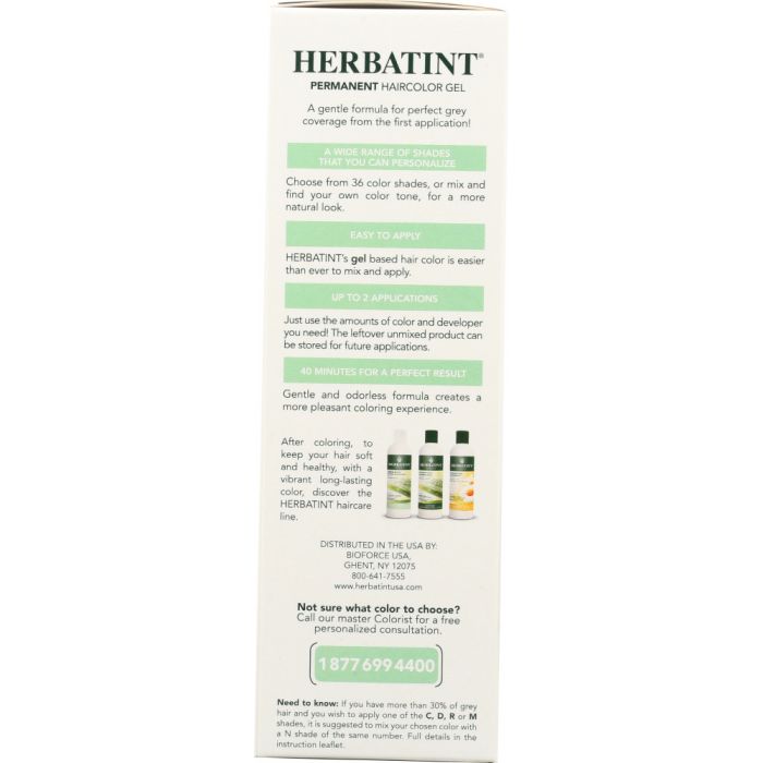 Side Label Photo of Herbatint 5N Light Chestnut Permanent Hair Color Gel