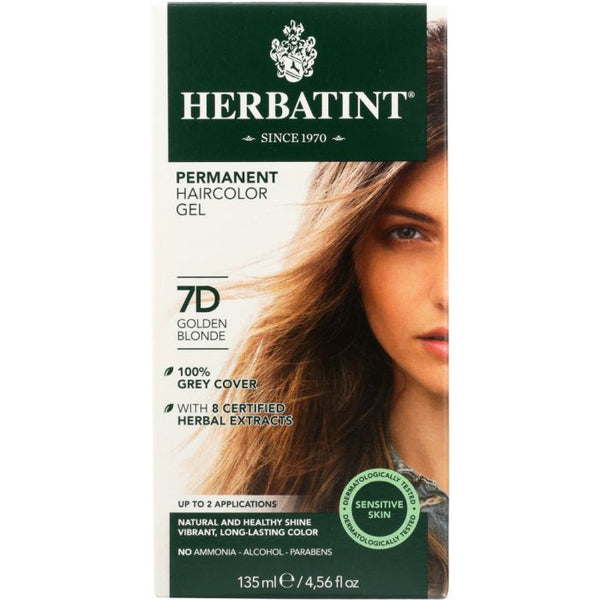 A Product Photo of Herbatint 7D Golden Blonde Permanent Hair Color Gel