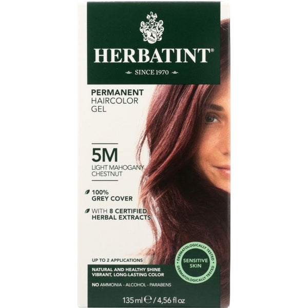A Product Photo of Herbatint 5M Light Mahogany Chestnut Permanent Hair Color Gel