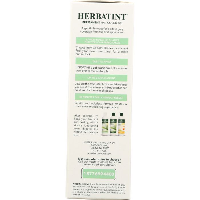 Side Label Photo of Herbatint 5M Light Mahogany Chestnut Permanent Hair Color Gel