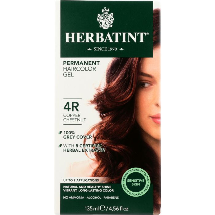 A Product Photo of Herbatint 4R Copper Chestnut Permanent Hair Color Gel