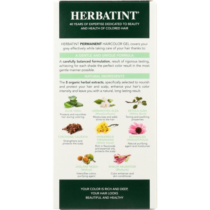 Back of the Box Photo of Herbatint 5R Light Copper Chestnut Permanent Hair Color Gel
