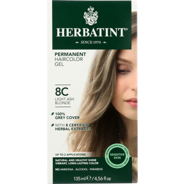 A Product Photo of Herbatint 8C Ash Blonde Lite Permanent Hair Color Gel