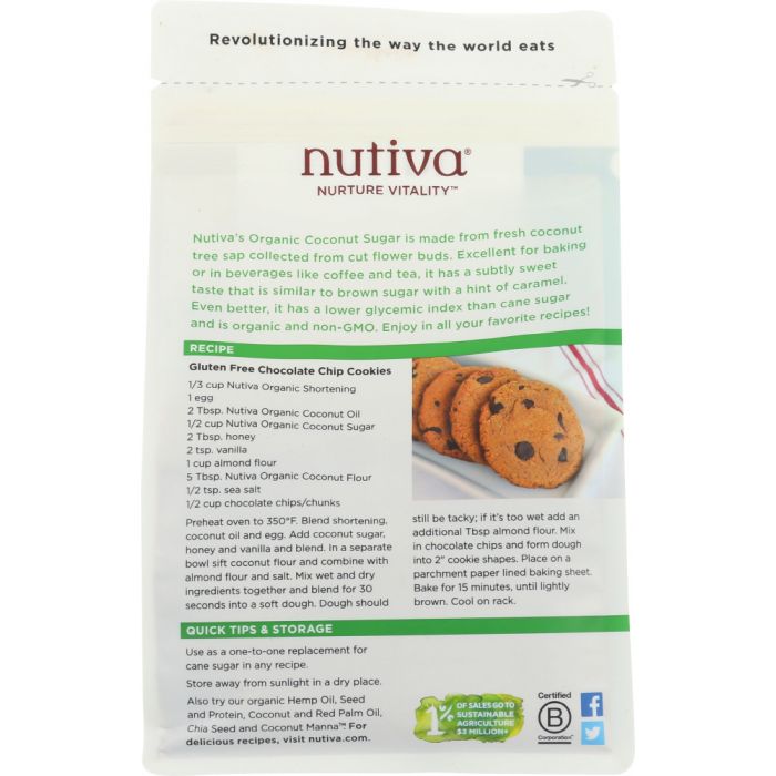 Back photo of Nutiva Sugar Coconut Organic