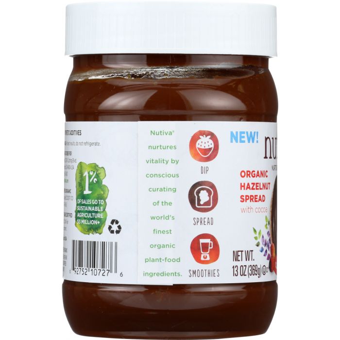 Description label photo of Nutiva Organic Hazelnut Spread Classic