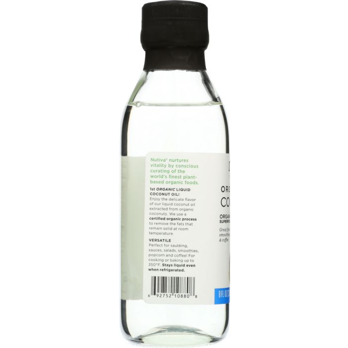 Description label photo of Nutiva Organic Liquid Coconut Oil 