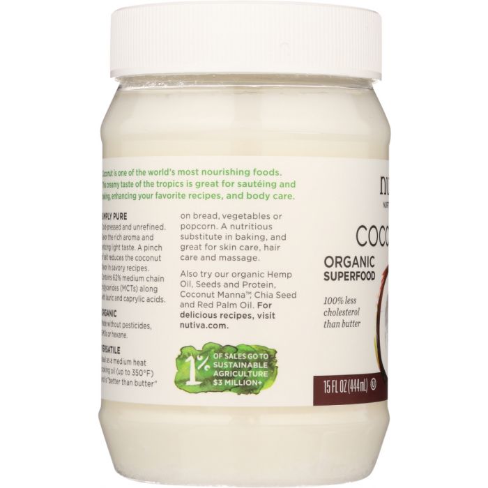 Recipe label of Nutiva Organic Virgin Coconut Oil 