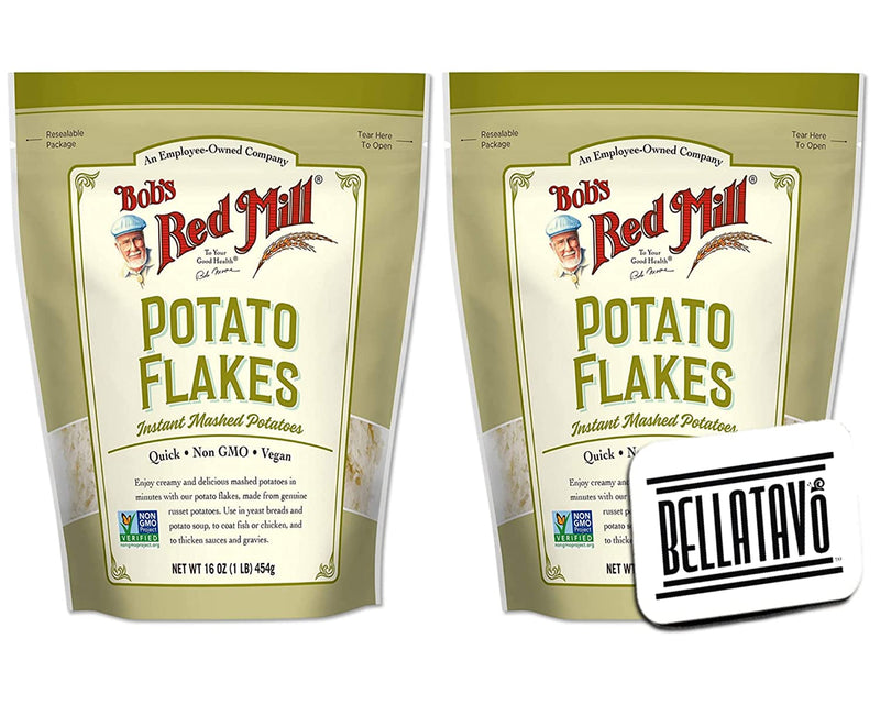 Bobs Red Mill Potato Flakes Instant Mashed Potatoes (Two-16oz) & BELLATAVO Ref Magnet