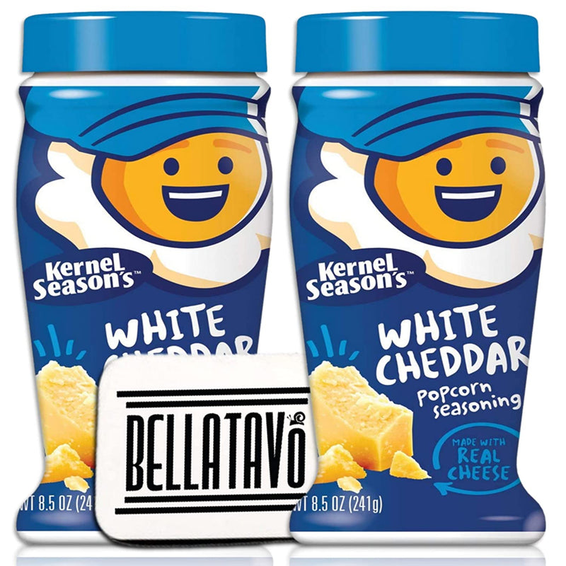 Kernel Seasons White Cheddar Jumbo Popcorn Seasoning (Two-8.5oz) Plus a BELLATAVO Ref Magnet