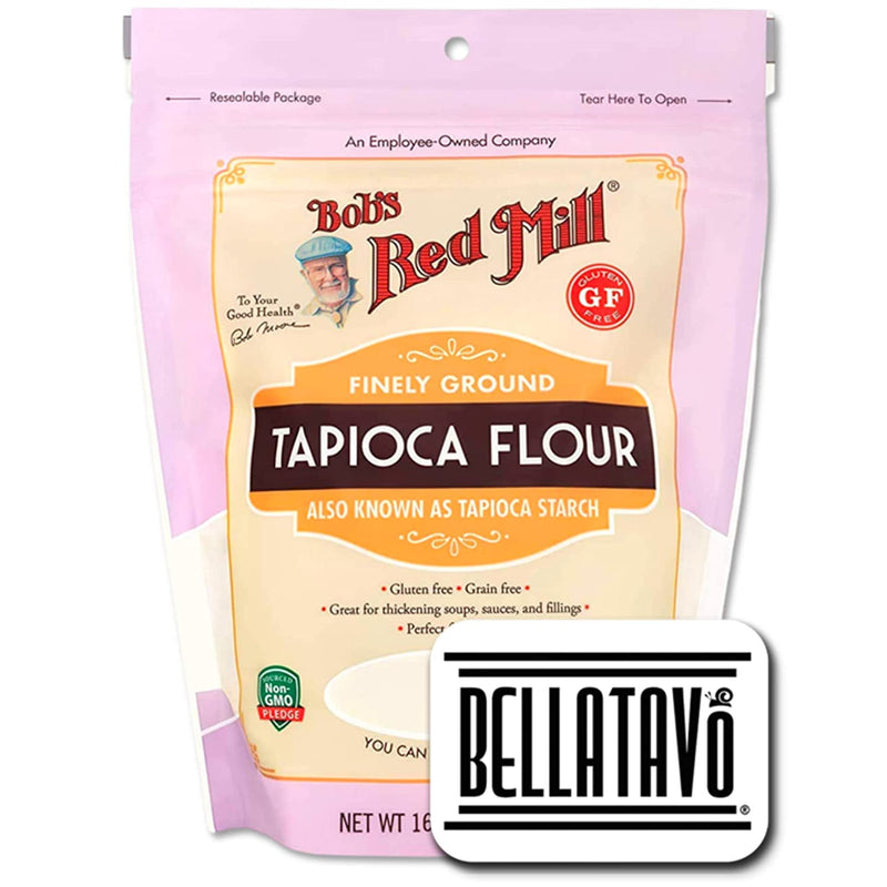 Bobs Red Mill Tapioca Flour (16oz) and a BELLATAVO Recipe Card