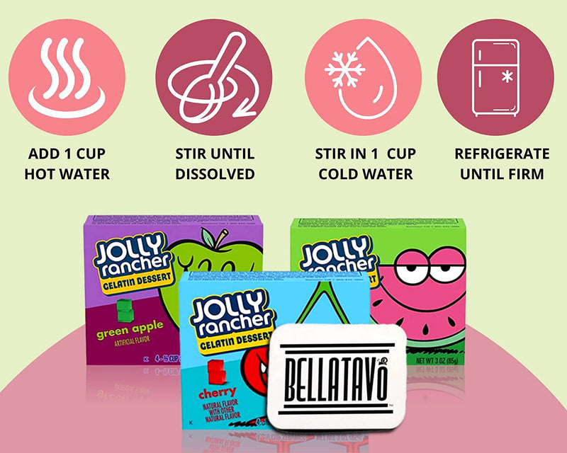 Jolly Rancher Green Apple, Cherry and Watermelon (6 Boxes) plus a BELLATAVO Ref Magnet