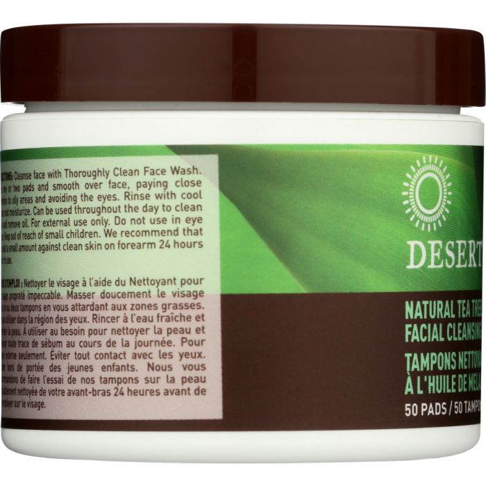 Natural Tea Tree Oil Facial Cleansing Pads Original (50 pc)