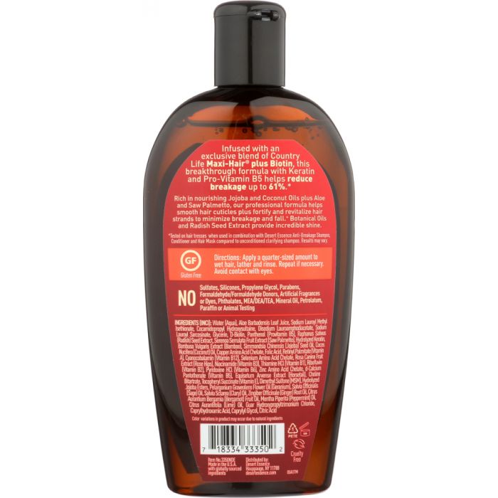 Back Photo of Desert Essence Shampoo Anti Breakage