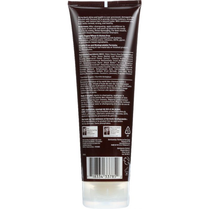A back photo of Desert Essence  Coconut Conditioner