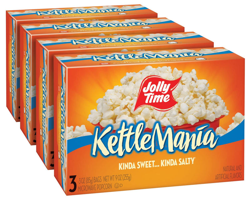 JOLLY TIME Sweet Microwave Popcorn, Gluten Free Non-GMO, 4 Pack