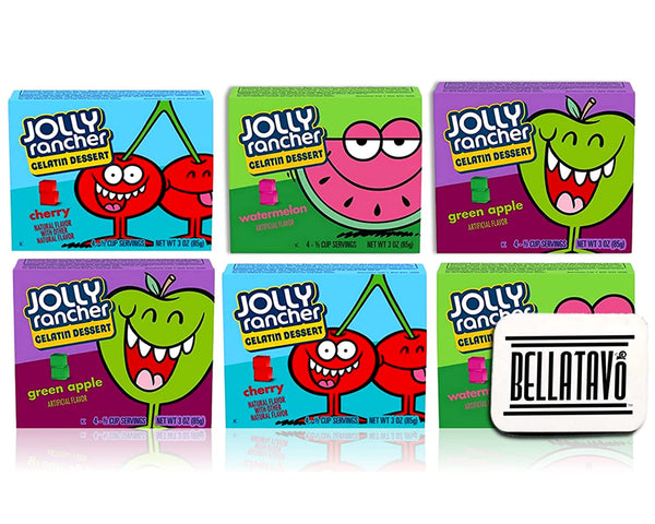 Jolly Rancher Green Apple, Cherry and Watermelon (6 Boxes) plus a BELLATAVO Ref Magnet