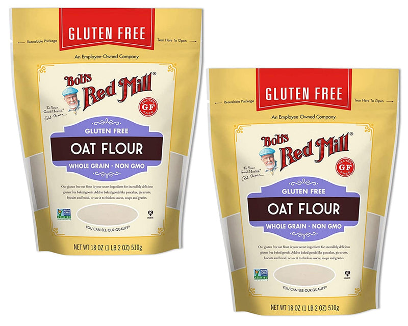 Bobs Red Mill Gluten Free Oat Flour Plus (Two-18oz) & BELLATAVO Recipe Card