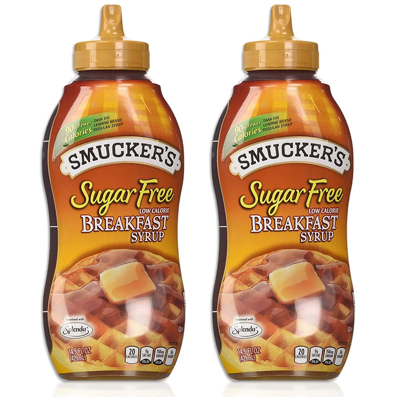 Smuckers Sugar Free Breakfast Syrup (Two-14.5oz) and a BELLATAVO Recipe Card