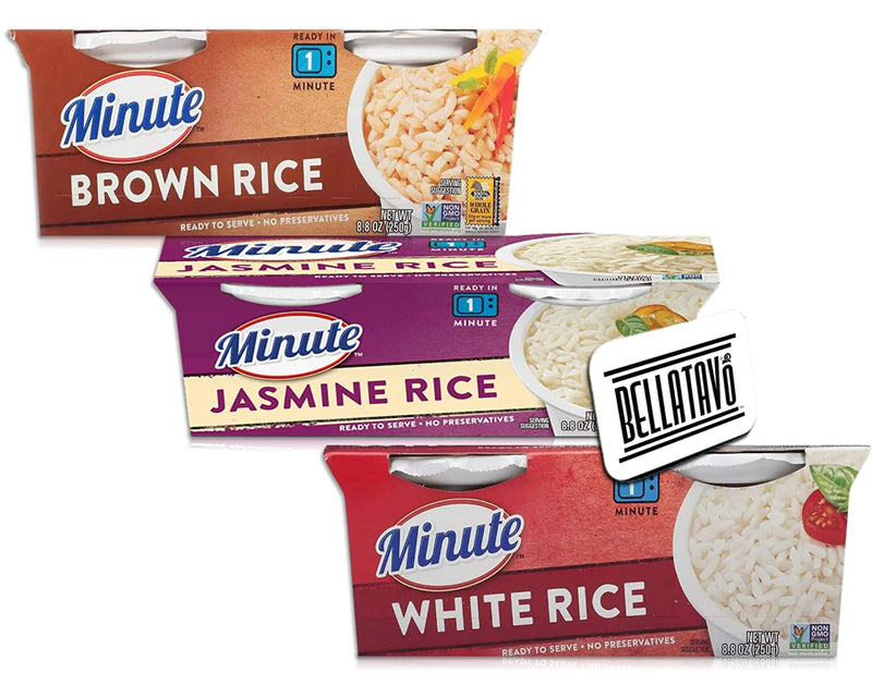 Ready to Serve Minute Rice Bundle (Three-8.8oz) and a BELLATAVO Ref Magnet