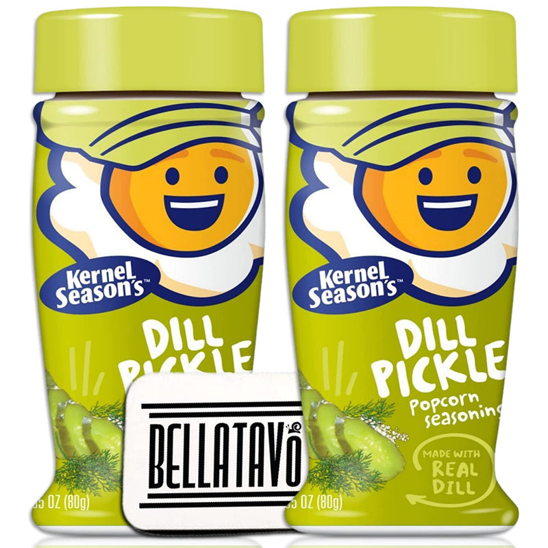 Kernel Seasons Dill Pickle Popcorn Seasoning (Two-2.85oz) plus a BELLATAVO Ref Magnet