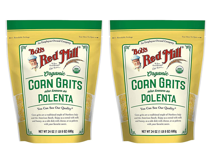 Bobs Red Mill Organic Corn Grits/Polenta (Two-24oz) and BELLATAVO Recipe Card
