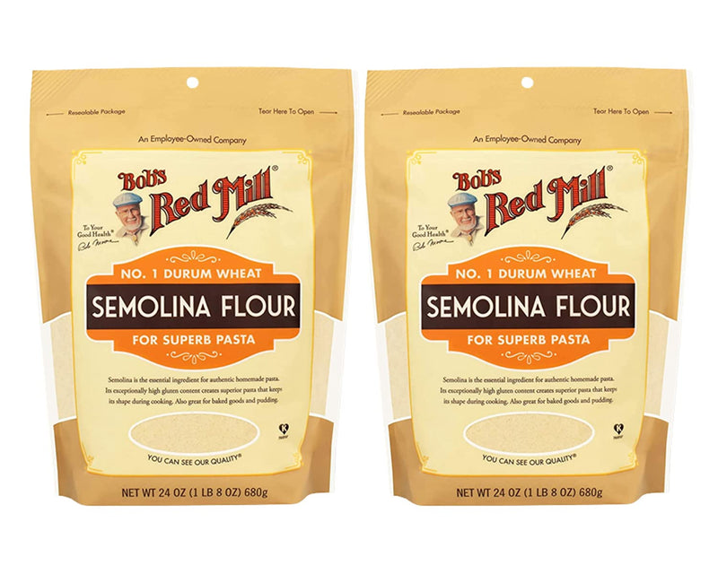 Bobs Red Mill Semolina Flour (Two-24oz) & BELLATAVO Recipe Card