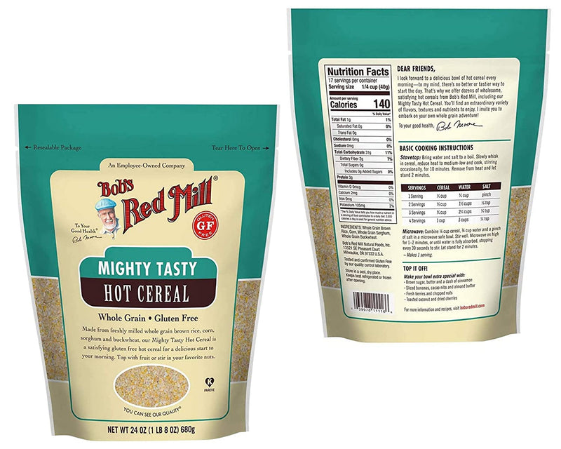 Bobs Red Mill Mighty Tasty Hot Cereal (Two-24oz) and BELLATAVO Recipe Card