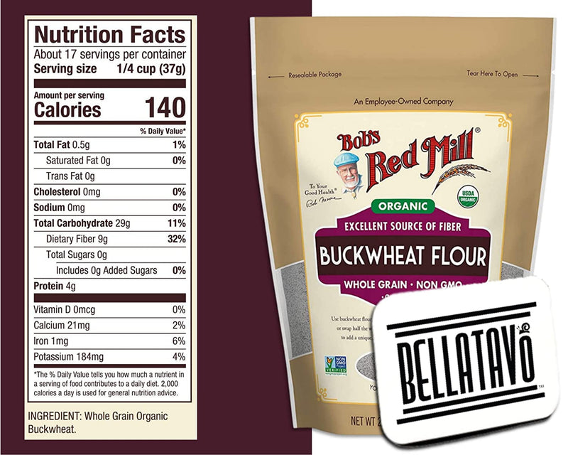 Bob's Red Mill Organic Buckwheat Flour (22oz) and a BELLATAVO Ref Magnet
