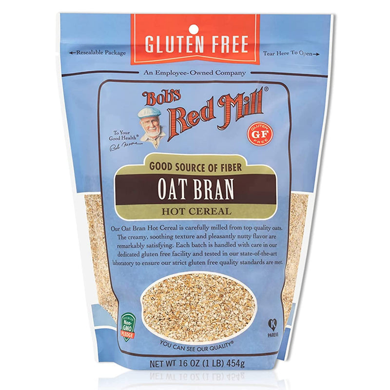 Bobs Red Mill Oat Bran Cereal (16oz) and a BELLATAVO Recipe Card