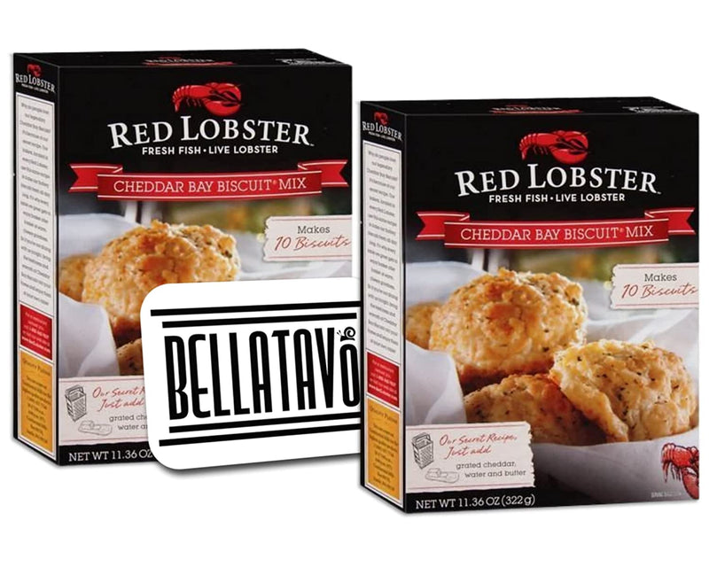 Red Lobster Cheddar Bay Biscuit Mix (Two-11.36oz) and a BELLATAVO Recipe Card