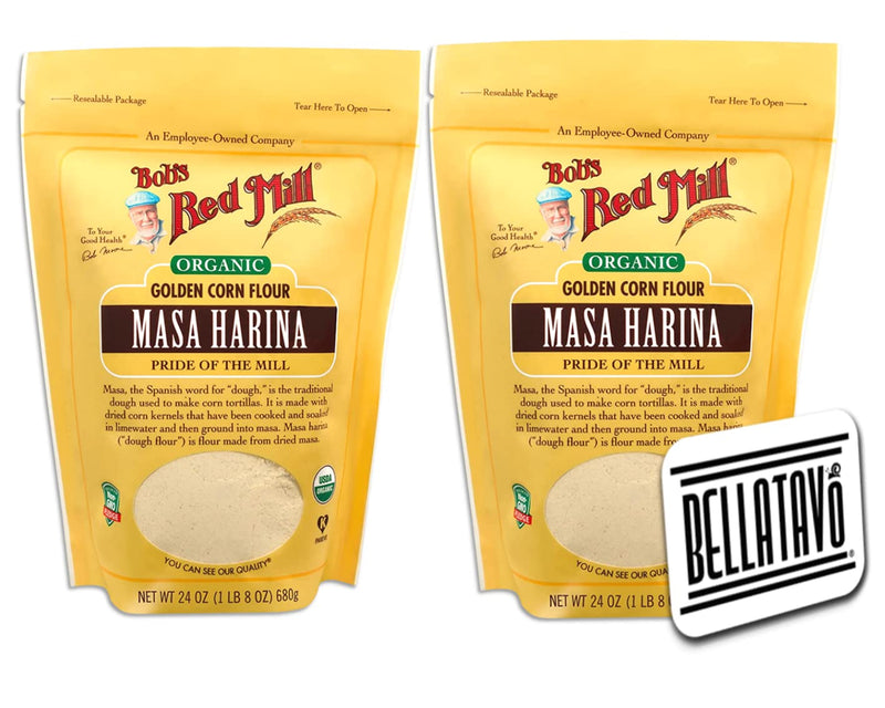 Bobs Red Mill Masa Harina Flour (Two-24oz) and BELLATAVO Recipe Card!