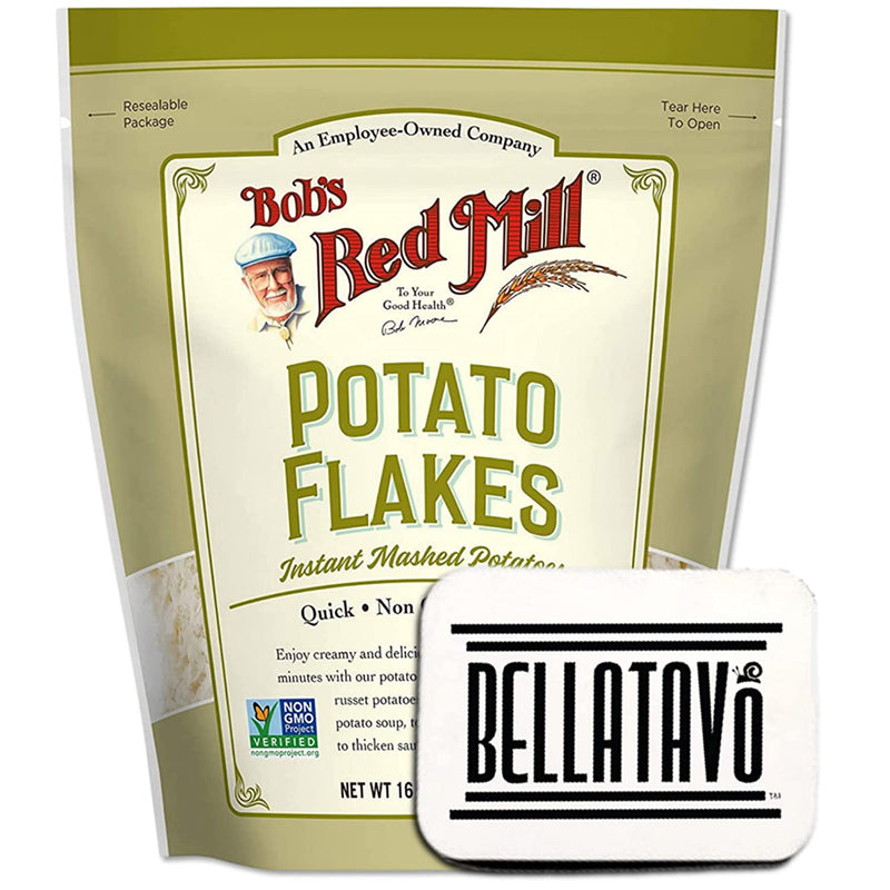 Bobs Red Mill Potato Flakes Instant Mashed Potatoes (16oz) and a BELLATAVO Ref Magnet