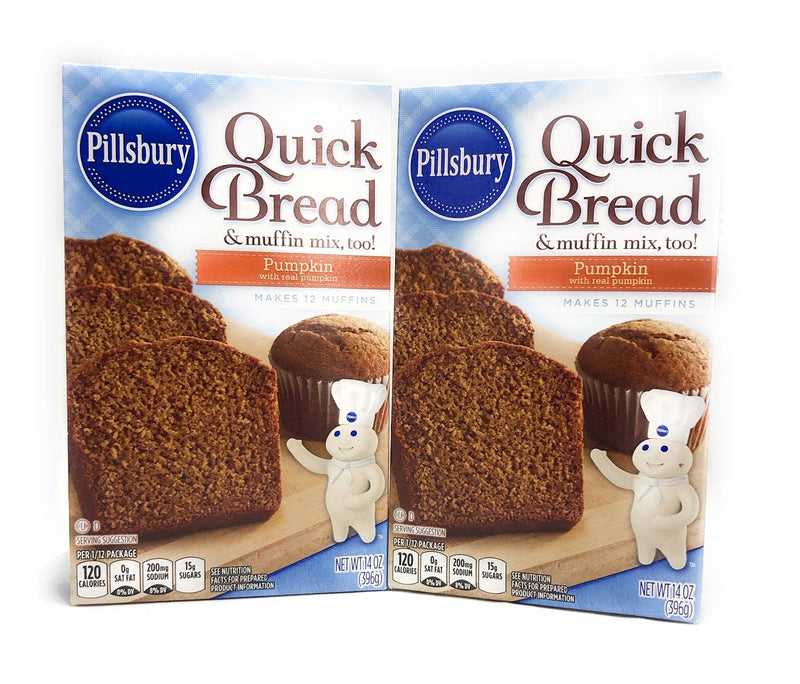 Pillsbury Pumpkin Quick Bread & Muffin Mix (Pack of 2) 14 oz Boxes