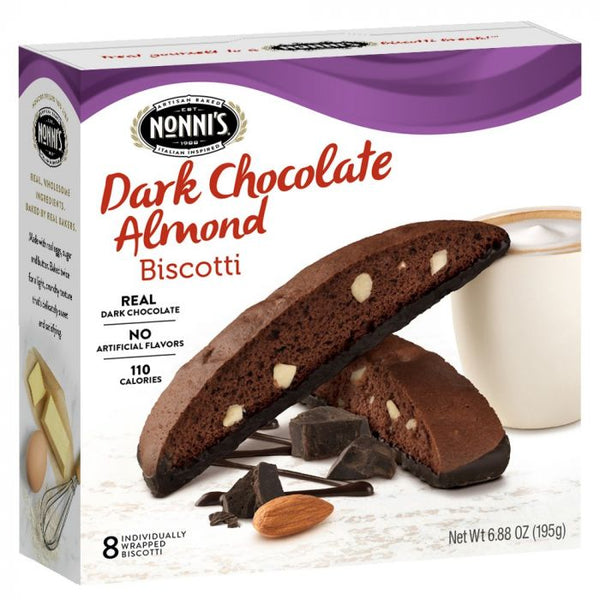 A Product Photo of Nonni's Dark Chocolate Almond Biscotti