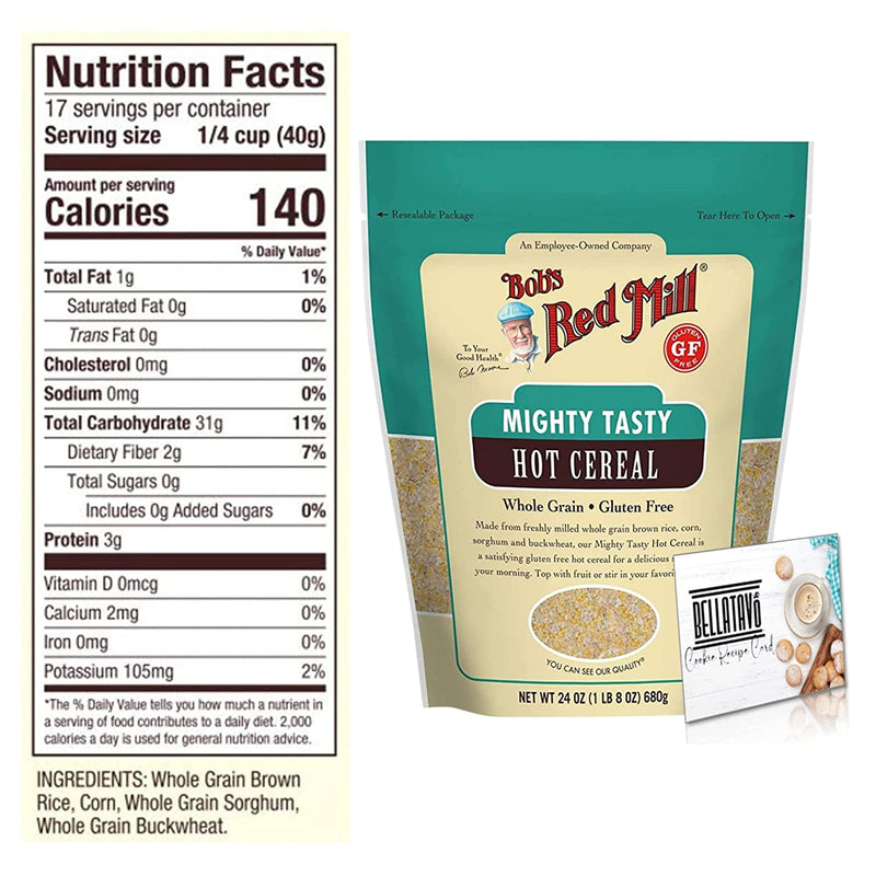 Bob's Red Mill Mighty Tasty Hot Cereal (24oz) and BELLATAVO Recipe Card