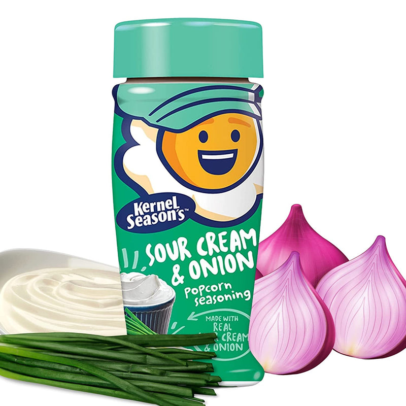 Kernel Seasons Sour Cream and Onion Popcorn Seasoning (Two-2.6oz) plus a BELLATAVO Ref Magnet