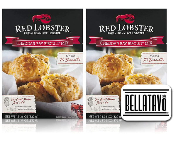 Red Lobster Cheddar Bay Biscuit Mix (Two-11.36oz) and a BELLATAVO Recipe Card