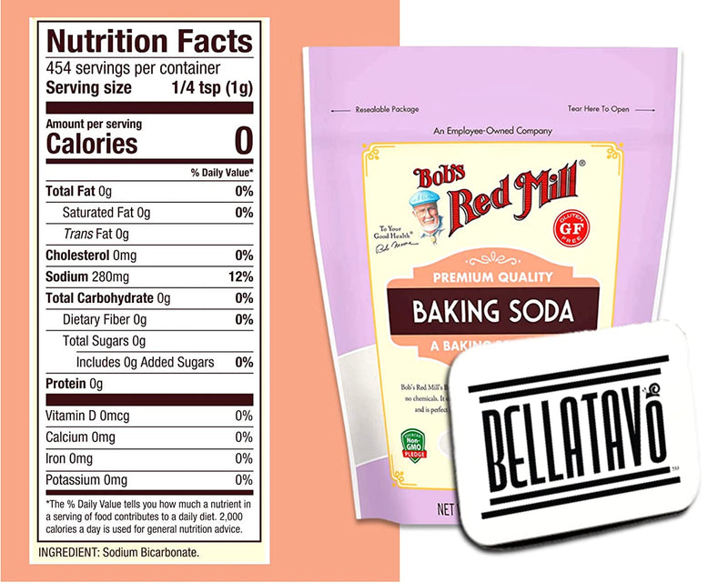 Bob's Red Mill Baking Soda (Two-16oz) and BELLATAVO Ref Magnet