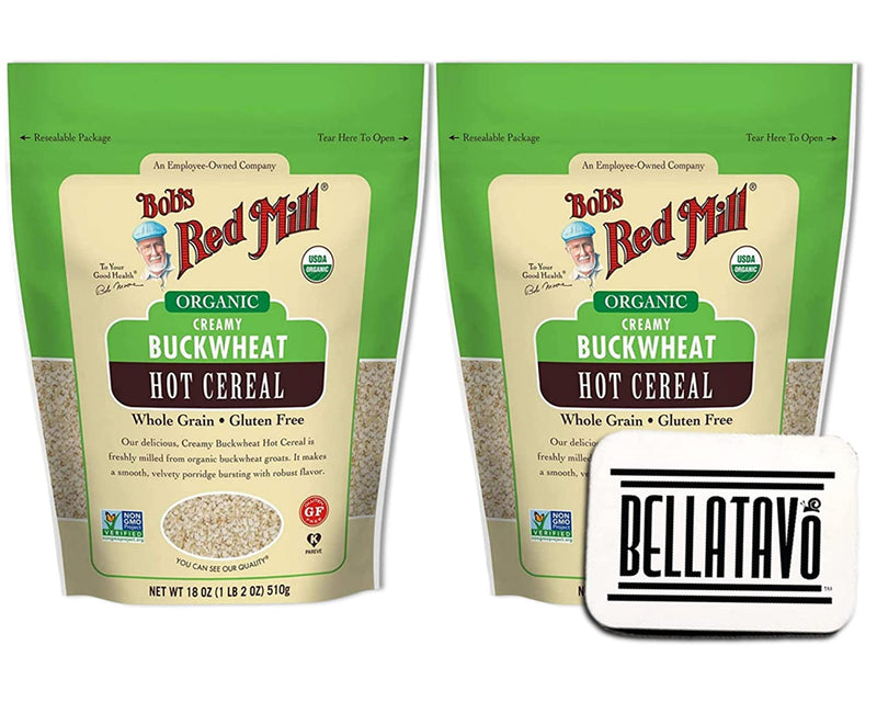 Bobs Red Mill Organic Creamy Buckwheat Hot Cereal (Two-18oz) & BELLATAVO Ref Magnet!