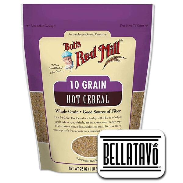 Bobs Red Mill 10 Grain Hot Cereal (25oz) and a BELLATAVO Recipe Card