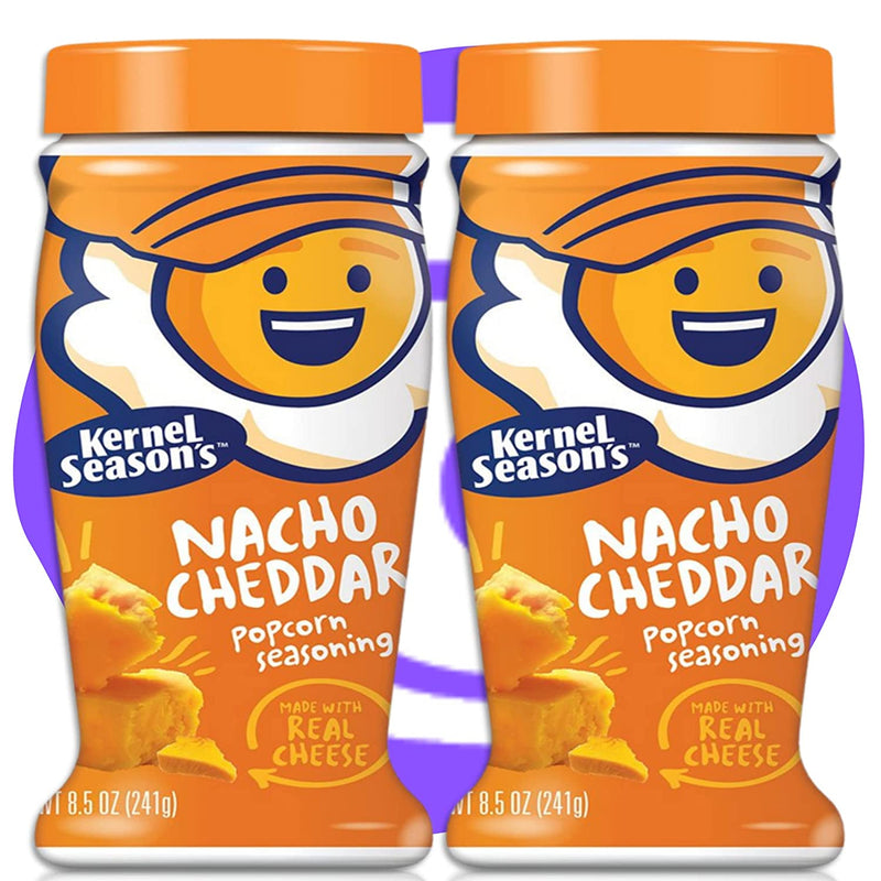 Kernel Seasons Nacho Cheddar Jumbo Popcorn Seasoning (Two-8.5oz) Plus a BELLATAVO Ref Magnet