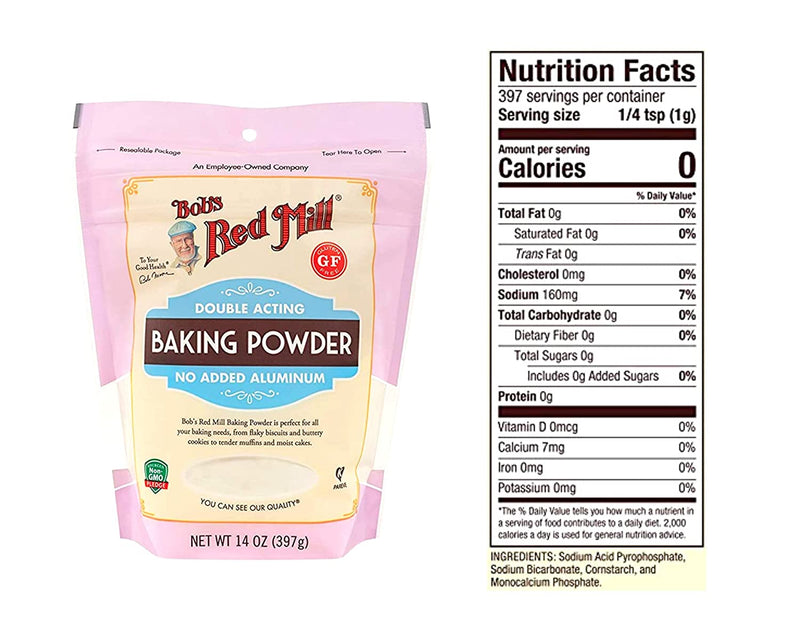 Bobs Red Mill Baking Powder (Two-14oz) and BELLATAVO Recipe Card!