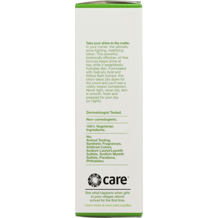 Side photo of Alba Botanica Acnedote Oil Control Lotion Oil-Free