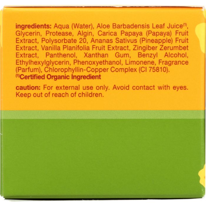 Ingredients label photo of Alba Botanica Hawaiian Facial Mask Papaya Enzyme 