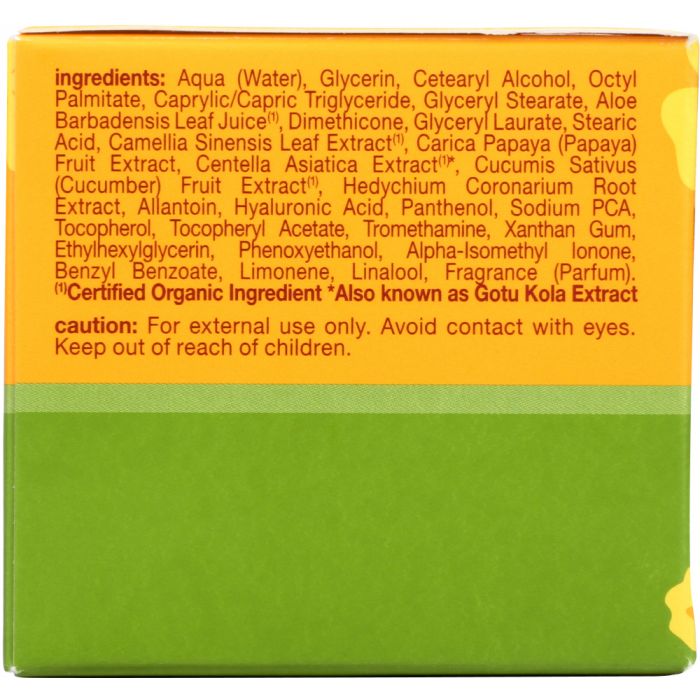 Ingredients label photo of Alba Botanica Hawaiian Aloe and Green Tea Moisturizer Oil-Free