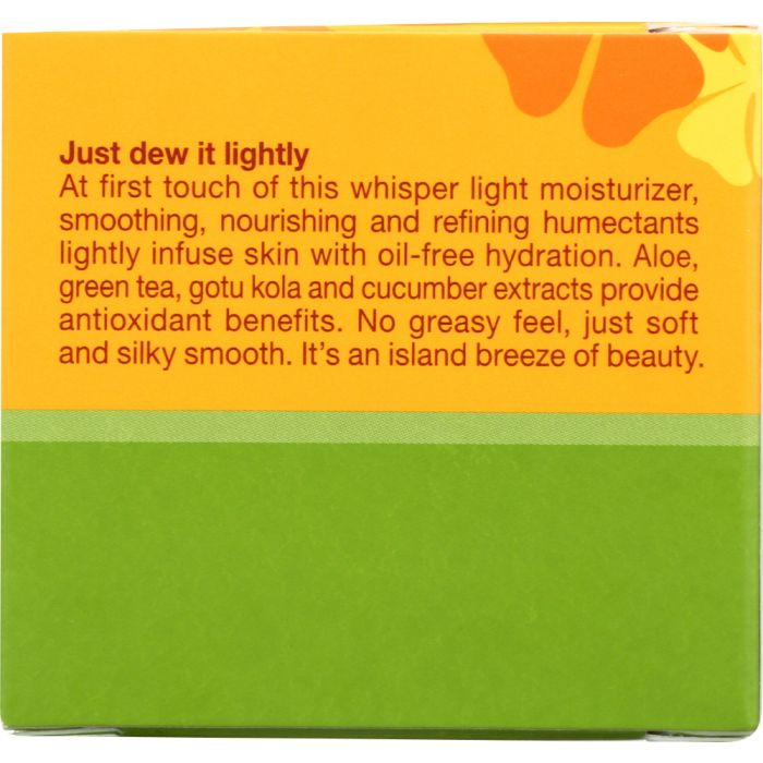 Description label photo of Alba Botanica Hawaiian Aloe and Green Tea Moisturizer Oil-Free