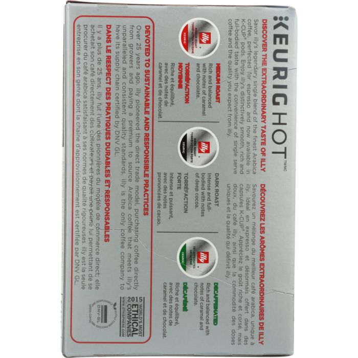 Back Packaging Photo of Illy K-Cup Medium Roast Coffee Capsules