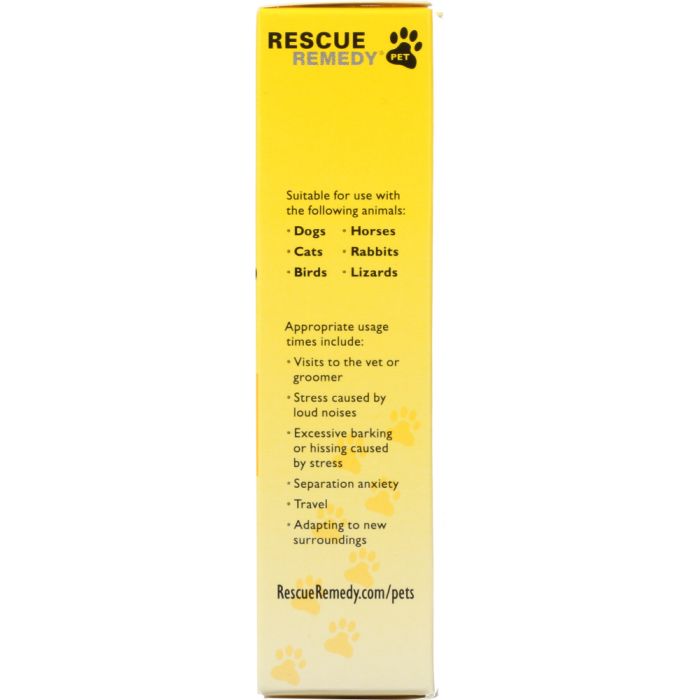 Side product photo of Rescue Remedy Pet, a 0.7 Oz product.