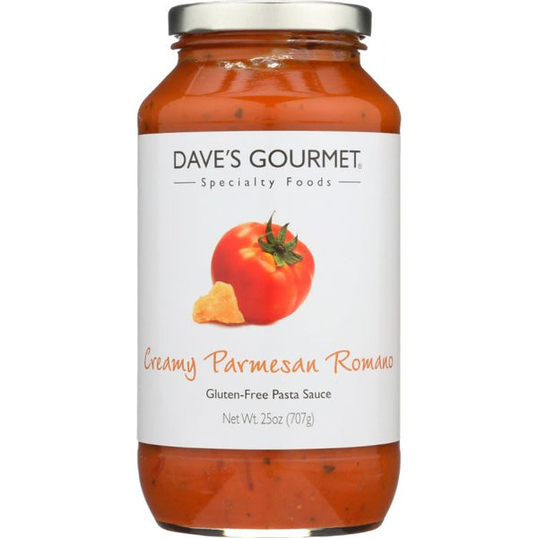 A Product Photo of Dave's Gourmet Creamy Parmesan Romano Pasta Sauce