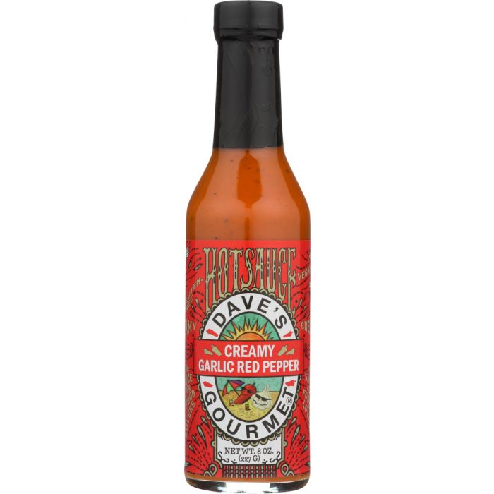 A Product Photo of Dave's Gourmet Creamy Garlic Red Pepper Hot Sauce